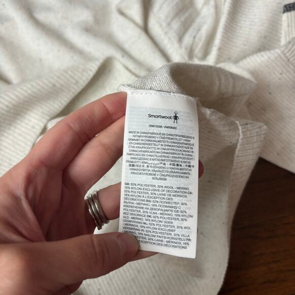 NWT Smartwool Women's Edgewood Mock Neck Speckled Sweater XL White - Picture 8 of 11